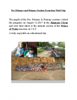 Pre- Primary and Primary Section Excursion